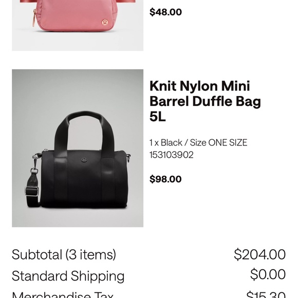 Lululemon Nylon Mini Barrel Duffle Bag 5L - Picture 6 of 6